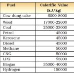 Fuel Calorific Values