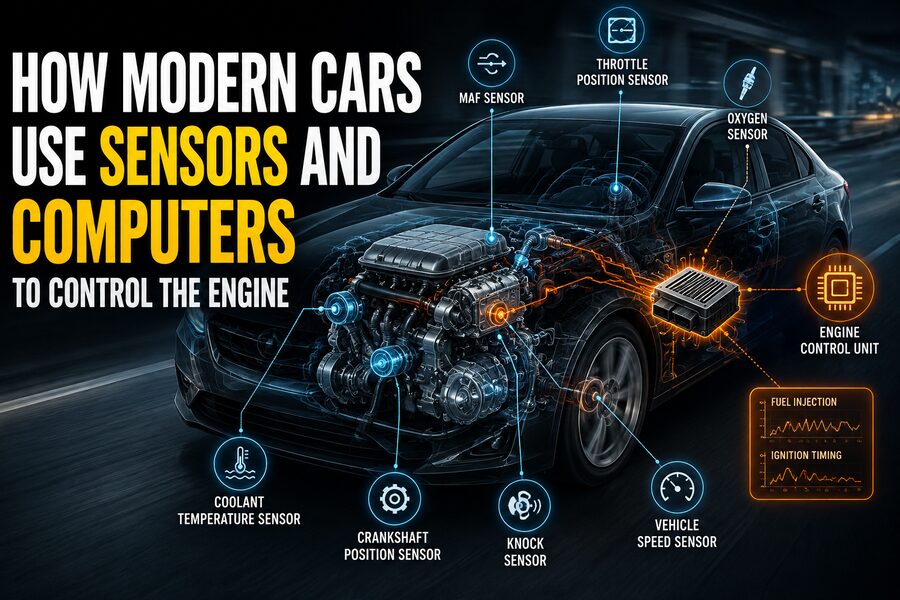 How Modern Cars Use Sensors and Computers to Control the Engine 🚗💻⚙️