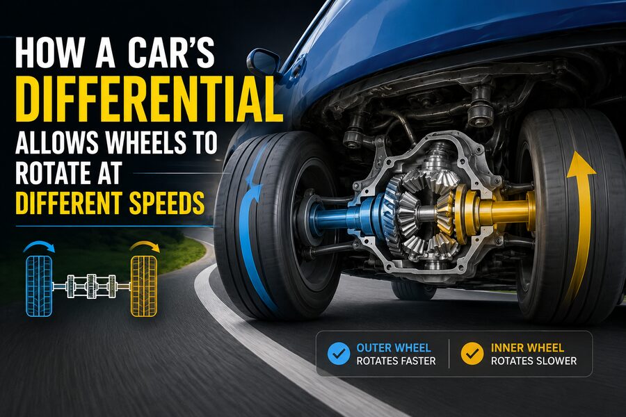 🚗 How a Car’s Differential Allows Wheels to Rotate at Different Speeds