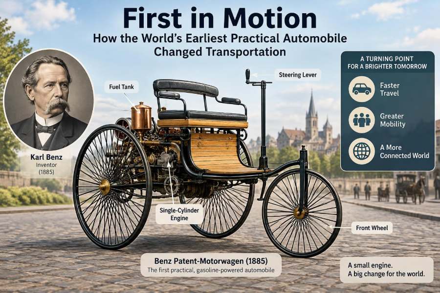 🚗 First in Motion: How the World’s Earliest Practical Automobile Changed Transportation