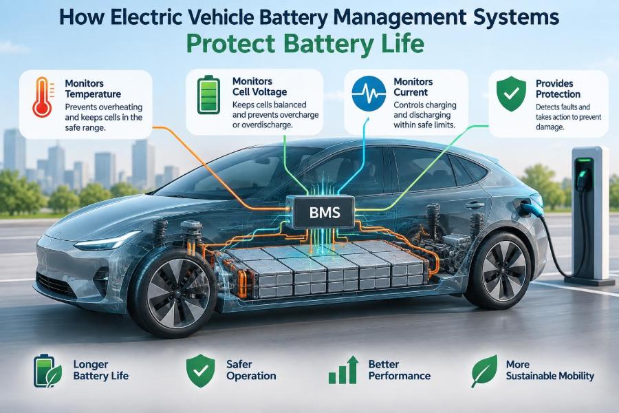 🔋 How Electric Vehicle Battery Management Systems Protect Battery Life