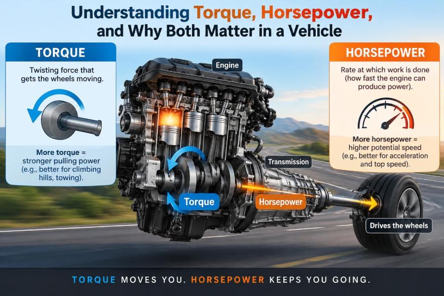 🚗 Understanding Torque, Horsepower, and Why Both Matter in a Vehicle