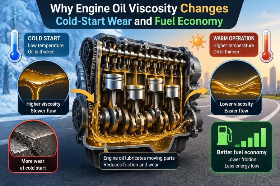 🛢️ Why Engine Oil Viscosity Changes Cold-Start Wear and Fuel Economy
