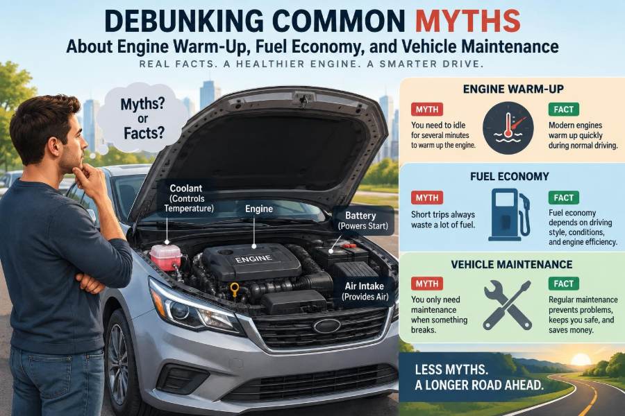 🚗 Debunking Common Myths About Engine Warm-Up, Fuel Economy, and Vehicle Maintenance