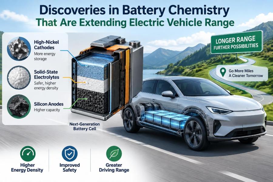 🚗 Discoveries in Battery Chemistry That Are Extending Electric Vehicle Range