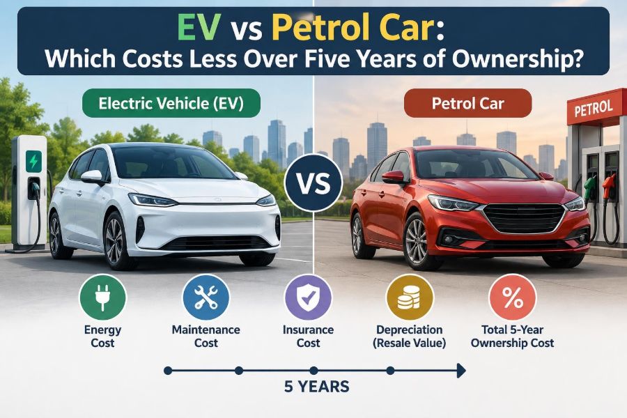 🚗 EV vs Petrol Car: Which Costs Less Over Five Years of Ownership?