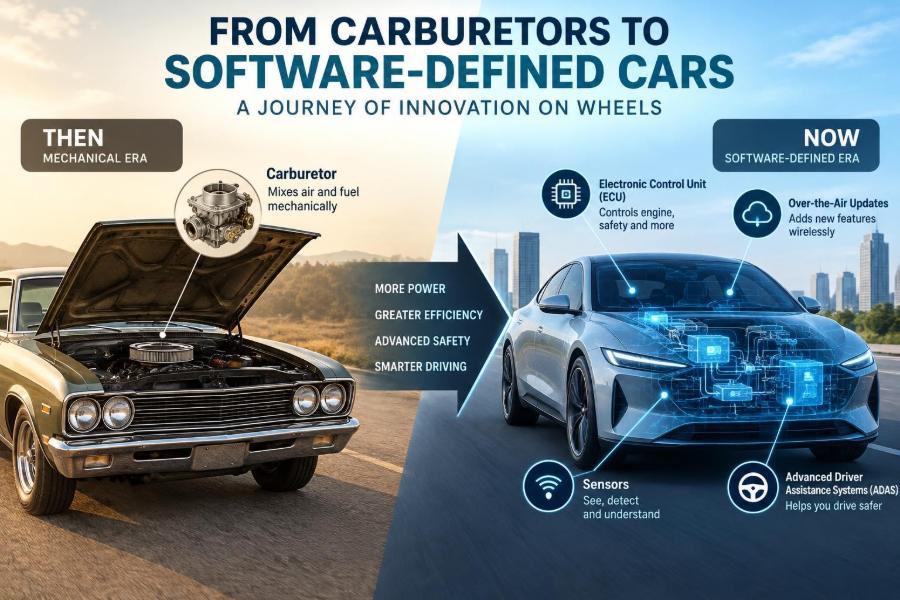 🚗 From Carburetors to Software-Defined Cars: How Automotive Technology Has Changed