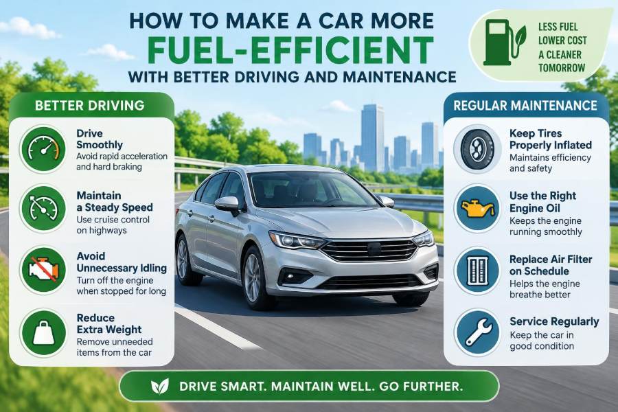 🚗 How to Make a Car More Fuel-Efficient with Better Driving and Maintenance