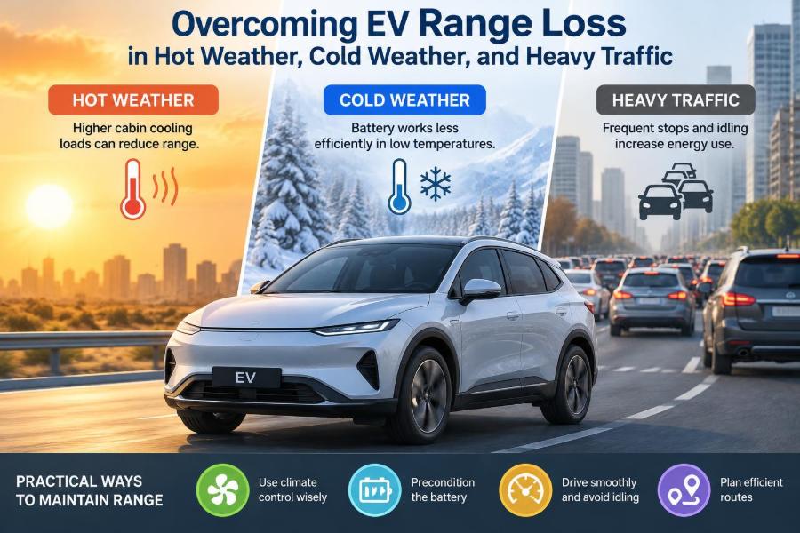 🚗 Overcoming EV Range Loss in Hot Weather, Cold Weather, and Heavy Traffic