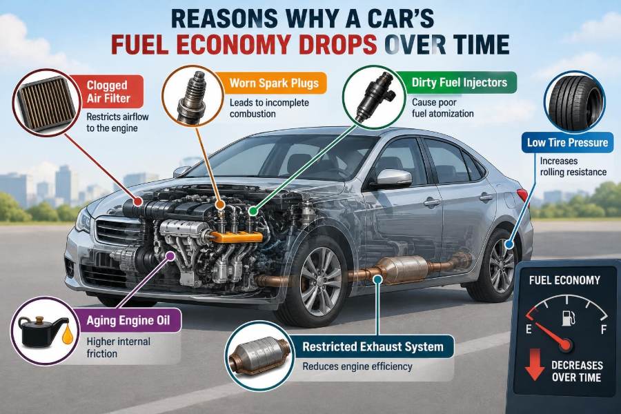 🚗 Reasons Why a Car’s Fuel Economy Drops Over Time