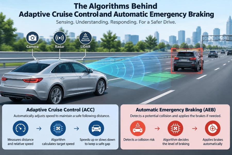 🚗 The Algorithms Behind Adaptive Cruise Control and Automatic Emergency Braking