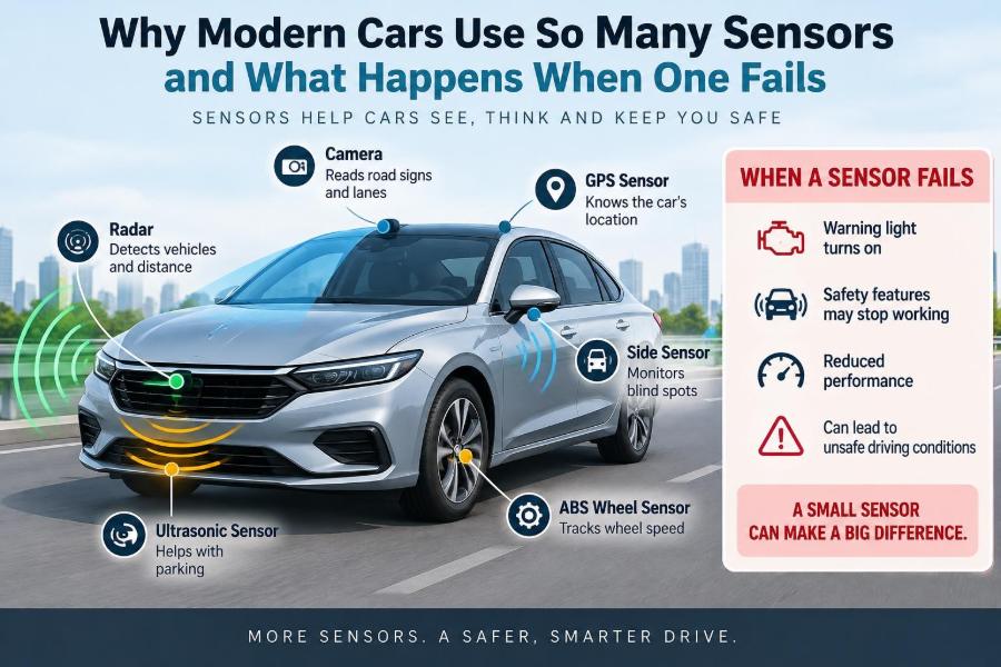 🚗 Why Modern Cars Use So Many Sensors and What Happens When One Fails